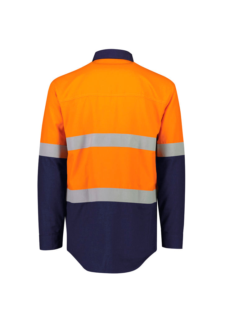 Syzmik - Mens Orange Flame Lightweight Ripstop Spliced Shirt - ZW180