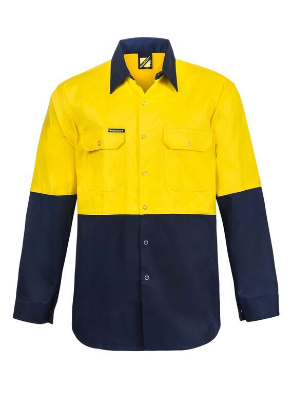 NCC APPAREL WS3032 Two Tone L/S Shirt With Studs - Star Uniforms Australia