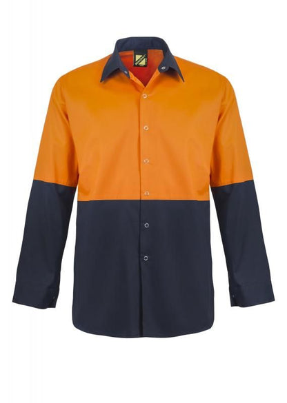 NCC APPAREL WS3045 Hi Vis Two Tone LS Shirt - Star Uniforms Australia
