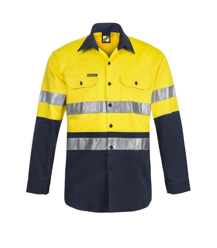 WORKCRAFT WS6030 Cotton Shirt With CSR Tape - Star Uniforms Australia