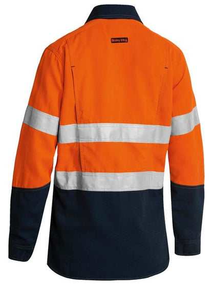 Bisley Tencate Tecasafe Plus Women's Taped Two Tone Hi Vis FR Vented Long Sleeve Shirt-BL8082T