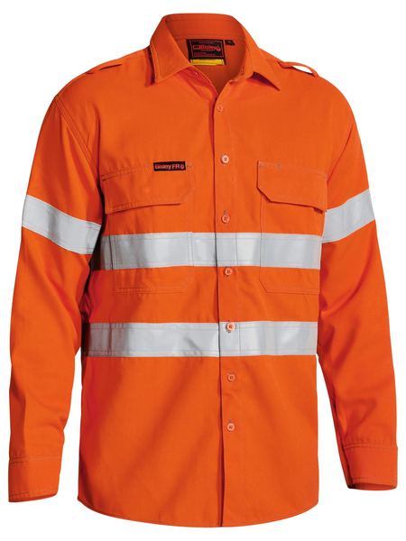 Bisley Tencate Tecasafe® Plus Taped Hi Vis Fr Vented Long Sleeve Shirt-BS8081T