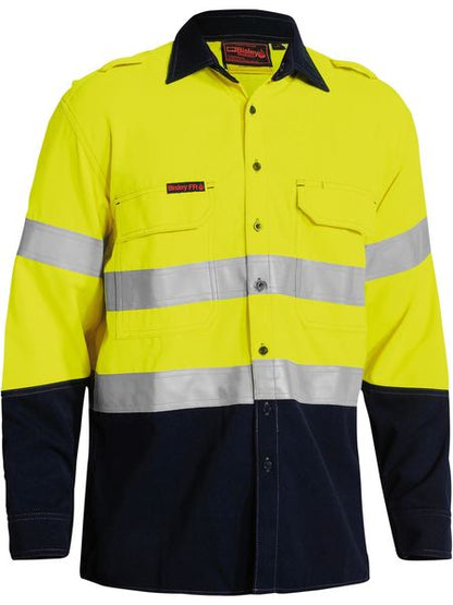 Bisley Tencate Tecasafe® Plus Taped 2 Tone Hi Vis Fr Vented Long Sleeve Shirt-BS8082T