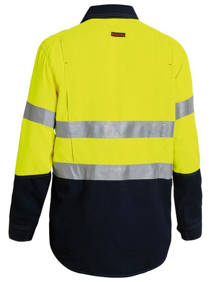 Bisley Tencate Tecasafe® Plus Taped 2 Tone Hi Vis Fr Light Weight Vented Long Sleeve Shirt-BS8098T