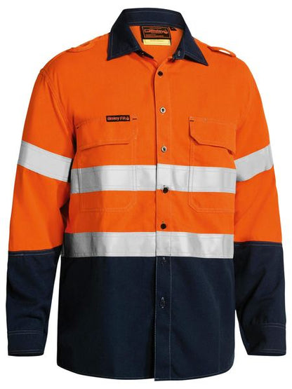 Bisley Tencate Tecasafe® Plus Taped 2 Tone Hi Vis Fr Light Weight Vented Long Sleeve Shirt-BS8098T