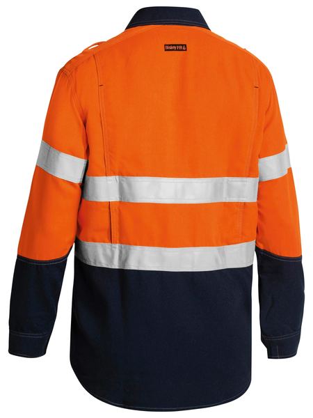 Bisley Tencate Tecasafe® Plus Taped 2 Tone Hi Vis Fr Light Weight Vented Long Sleeve Shirt-BS8098T