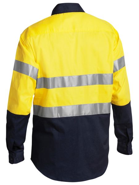 Bisley 2 Tone Hi Vis Shirt 3M Reflective Tape - Long Sleeve-BT6456