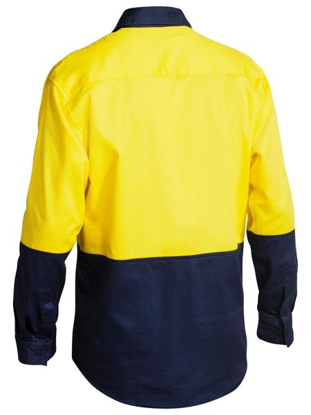 Bisley 2 Tone Closed Front Hi Vis Drill Shirt - Long Sleeve-BSC6267