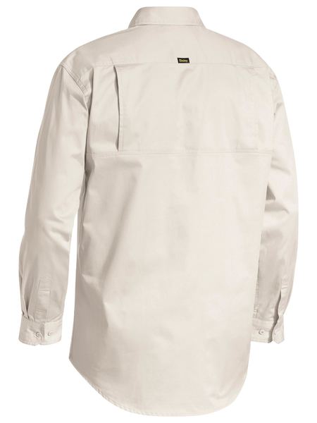 Bisley Closed Front Cotton Light Weight Drill Shirt - Long Sleeve-BSC6820