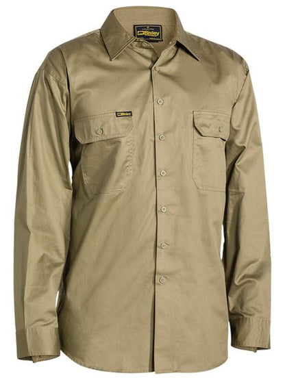 Bisley Cool Lightweight Drill Shirt - Long Sleeve-BS6893