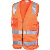 Dnc Day/Night Side Panel Safety Vest With Generic R/Tape (3507) - Star Uniforms Australia