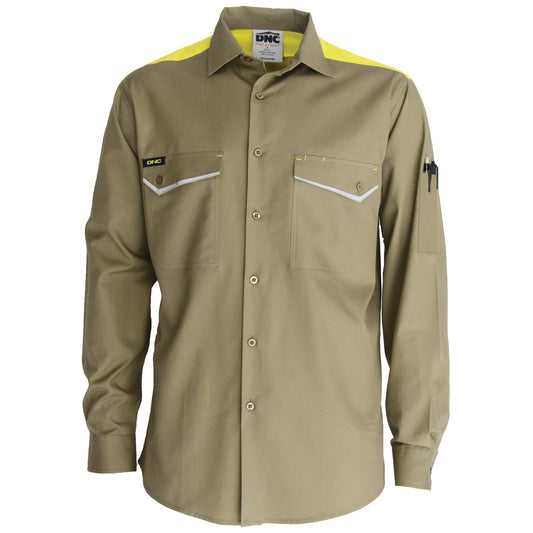 DNC RipStop Cool Cotton Tradies Shirt, L/S 3582 - Star Uniforms Australia