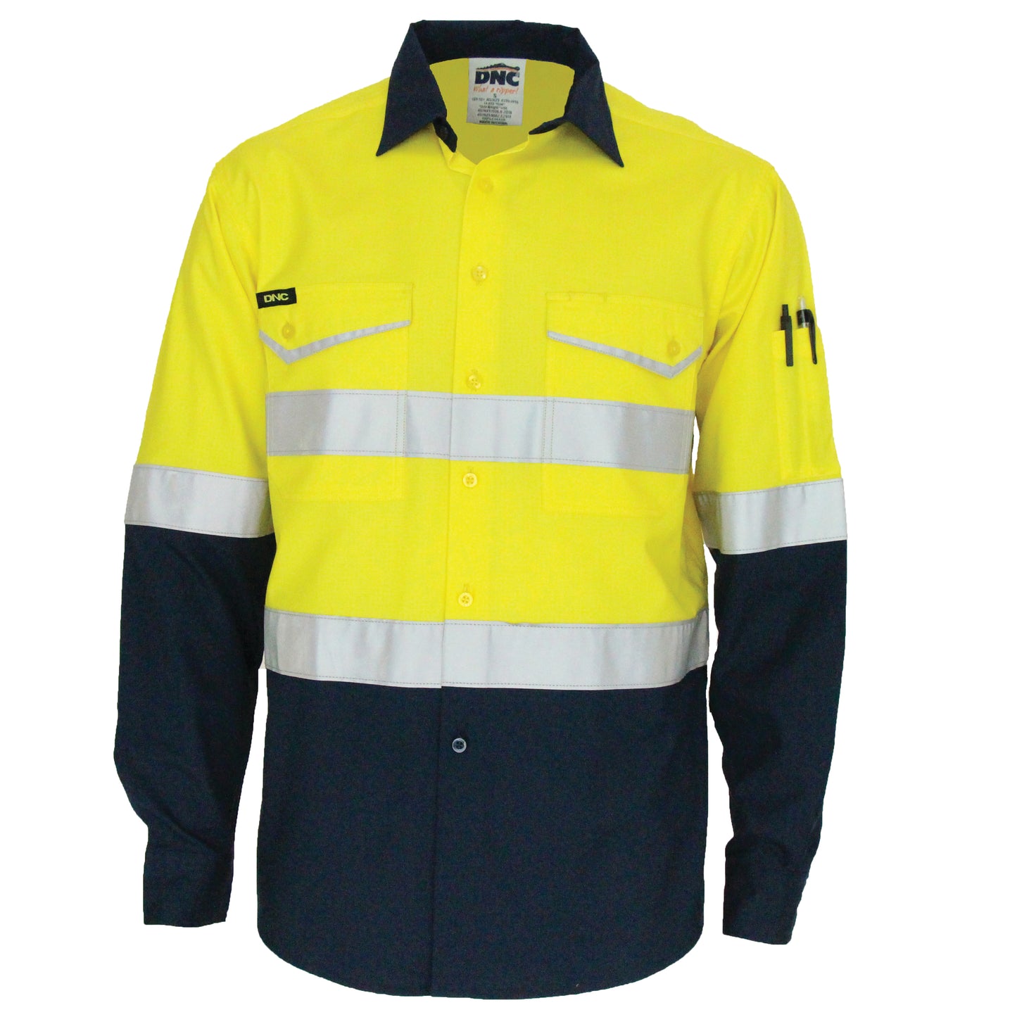 DNC Two-Tone RipStop Cotton Shirt with Reflective CSR Tape. L/S 3588 - Star Uniforms Australia
