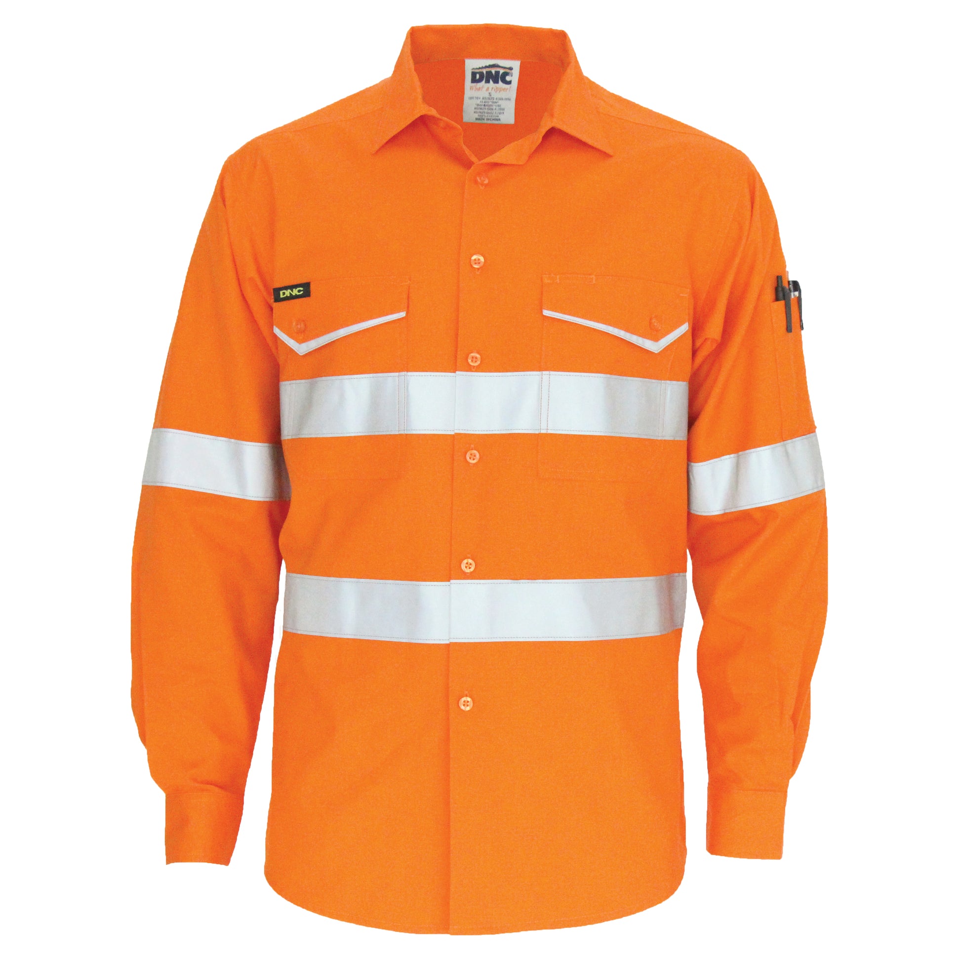 DNC RipStop Cotton Cool Shirt with CSR Reflective Tape, L/S 3590 - Star Uniforms Australia