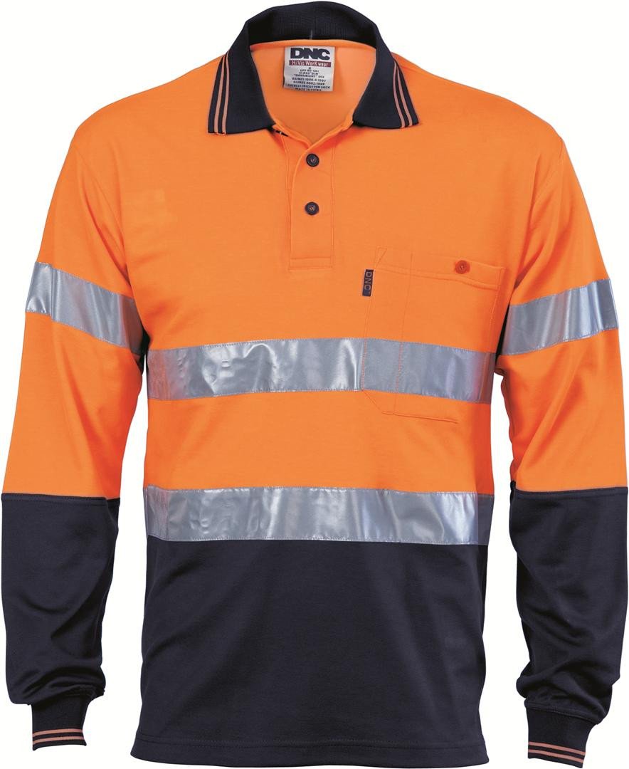 Dnc Hivis Cotton Back L/S Polo With Generic R/T (3718) - Star Uniforms Australia