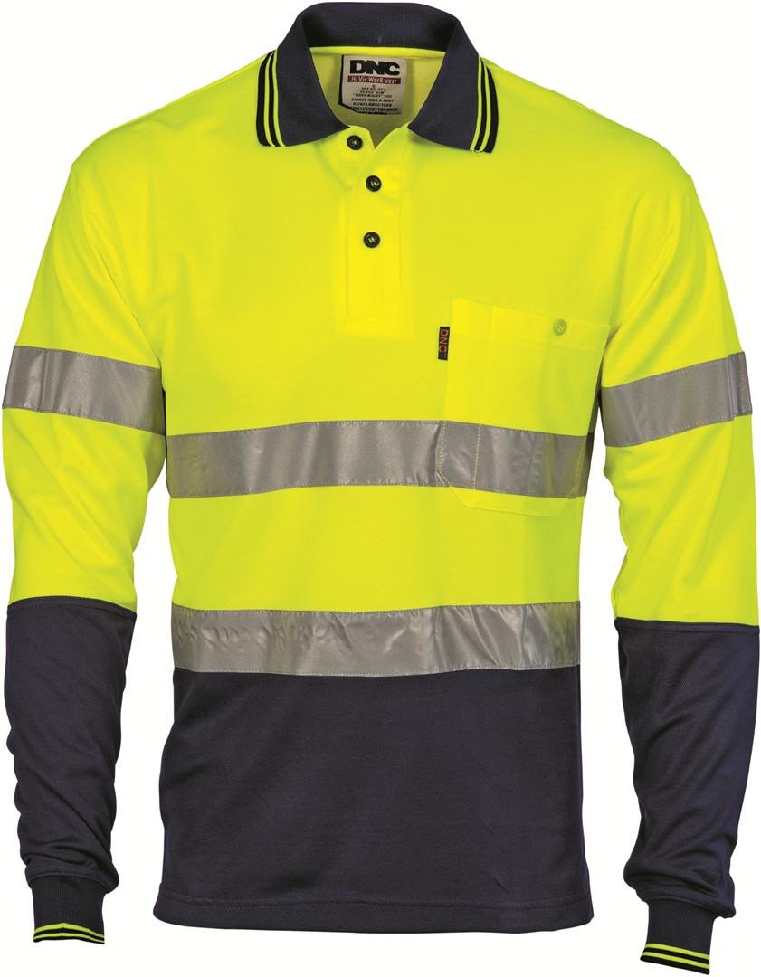 Dnc Hivis Cotton Back L/S Polo With Generic R/T (3718) - Star Uniforms Australia