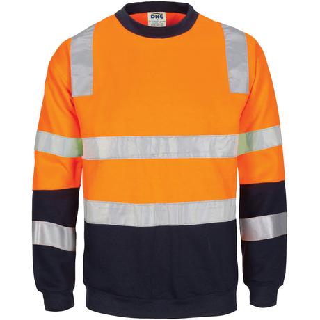 Dnc Hi Vis 2 Tone, Crew-Neck Fleecy Sweat Shirt (3723) - Star Uniforms Australia