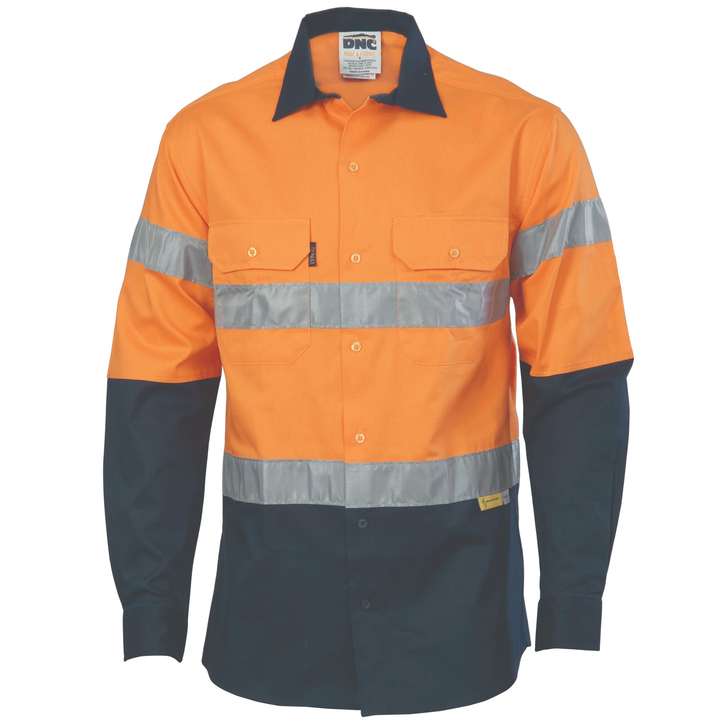 DNC HiVis two tone drill shirts with 3M8906 R/Tape - long sleeve 3736 - Star Uniforms Australia