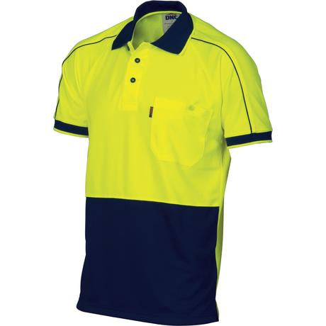 Dnc Hivis Cool-Breathe Double Piping Polo-Short Sleeve (3753) - Star Uniforms Australia
