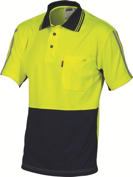 Dnc Hivis Cool Breathe Stripe Polo (3755) - Star Uniforms Australia