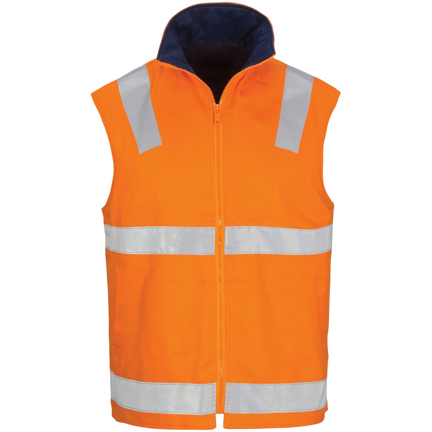 HiVis Cotton Drill Reversible Vest with Generic R/Tape 3765 - Star Uniforms Australia
