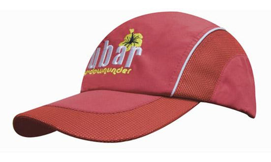 Headwear Spring Woven Fabric with Mesh to Side Panels and Peak - 3802