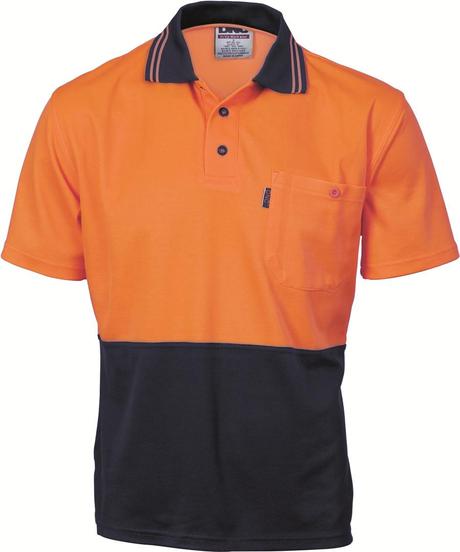 Dnc Cotton Back Hivis S/S Two Tone Fluoro Polo (3814) - Star Uniforms Australia