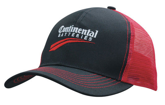 Headwear -Breathable Poly Twill With Mesh Back - 3819