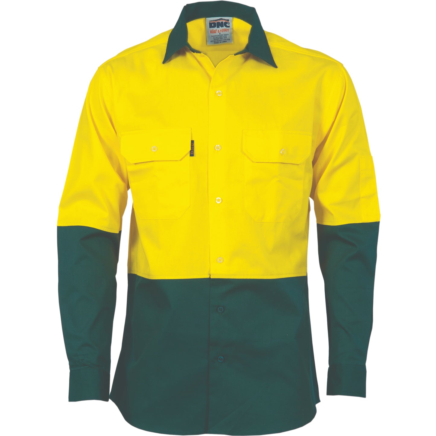 DNC HiVis Two Tone Cotton Drill Shirt - Long Sleeve 3832 - Star Uniforms Australia