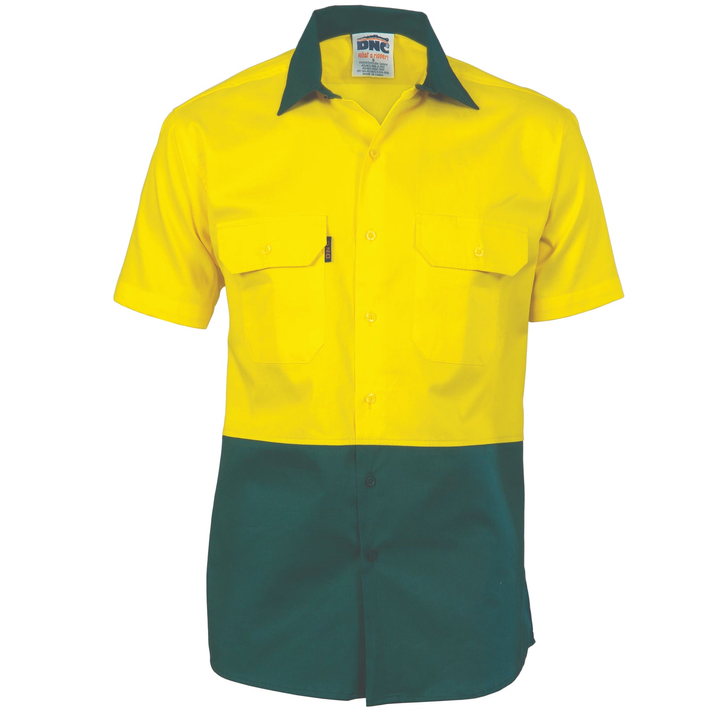 DNC HiVis 2 Tone Cool-Breeze Cotton Shirt - Short Sleeve 3839 - Star Uniforms Australia