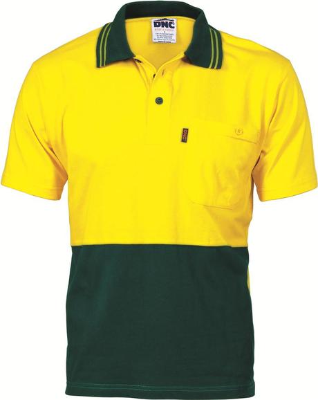 Dnc Hivis Cool-Breeze Cotton Jersey S/S Polo Shirt With Under Arm Cotton Mesh (3845) - Star Uniforms Australia