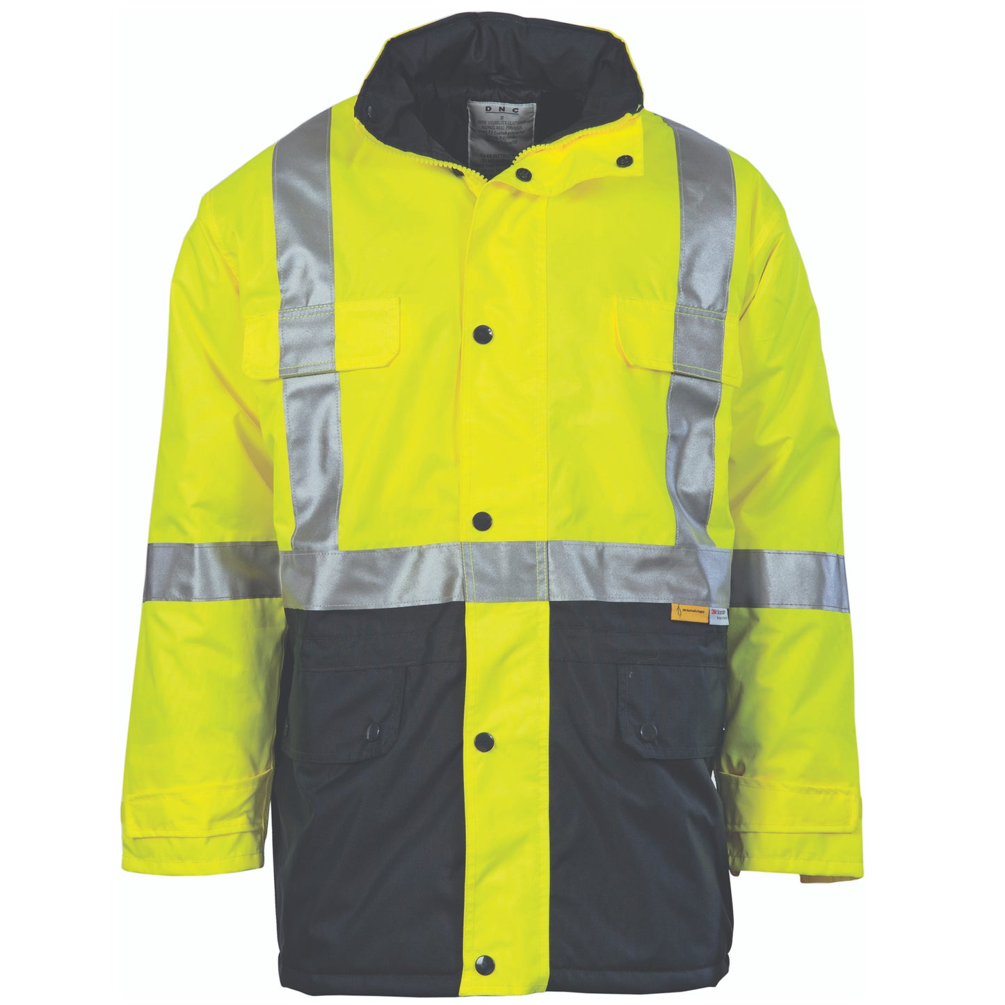 DNC HiVis Two Tone Quilted Jacket with 3M R/Tape 3863 - Star Uniforms Australia