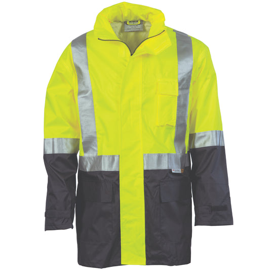 DNC HiVis Two Tone Light weight Rain Jacket with 3M R/Tape Product Code: 3879 - Star Uniforms Australia