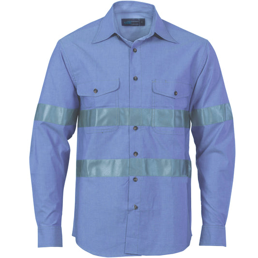 DNC Cotton Chambray Shirt with Generic R/Tape - Long sleeve 3889 - Star Uniforms Australia