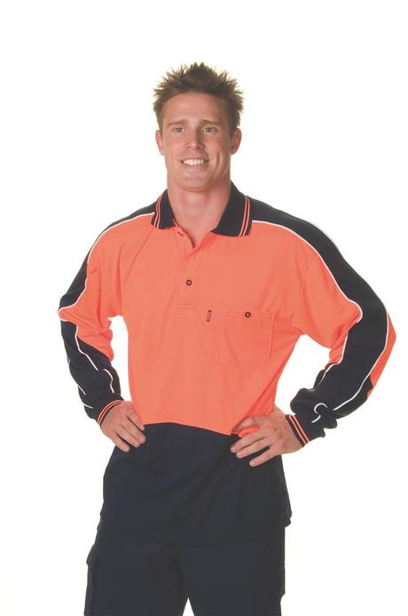 Dnc Hivis Micromesh Panel Polo Shirt-Long Sleeve (3892) - Star Uniforms Australia