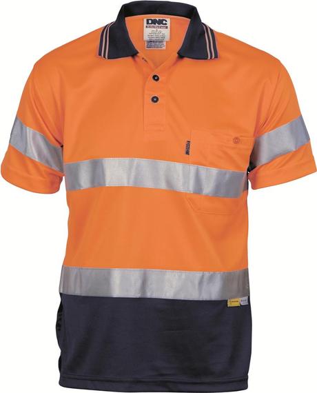 Dnc Hivis Mircomesh Polo Shirt With 3M Reflective Tape -S/S (3911) - Star Uniforms Australia