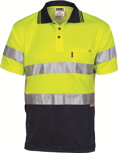 Dnc Hivis Mircomesh Polo Shirt With 3M Reflective Tape -S/S (3911) - Star Uniforms Australia