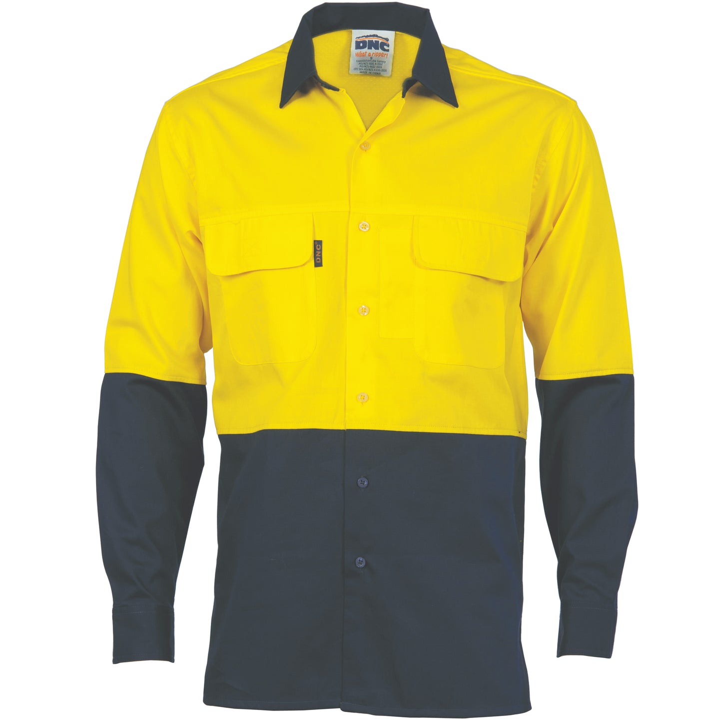 DNC HiVis 3 Way Cool-Breeze Cotton Shirt - Long sleeve 3938 - Star Uniforms Australia
