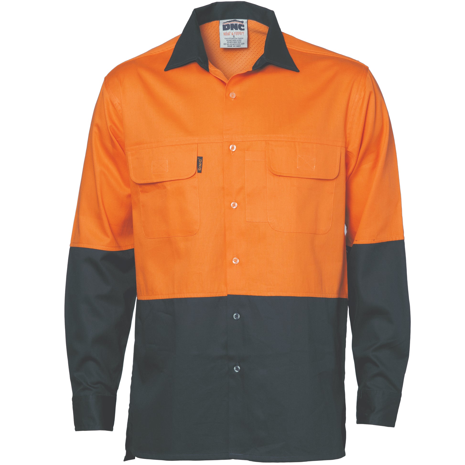 DNC HiVis 3 Way Cool-Breeze Cotton Shirt - Long sleeve 3938 - Star Uniforms Australia