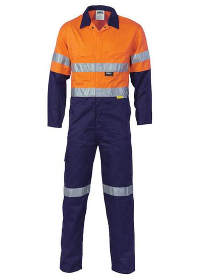 Hivis Cool-Breeze Two Tone L.Weight Cott On Coverall With 3M R/Tape - Star Uniforms Australia