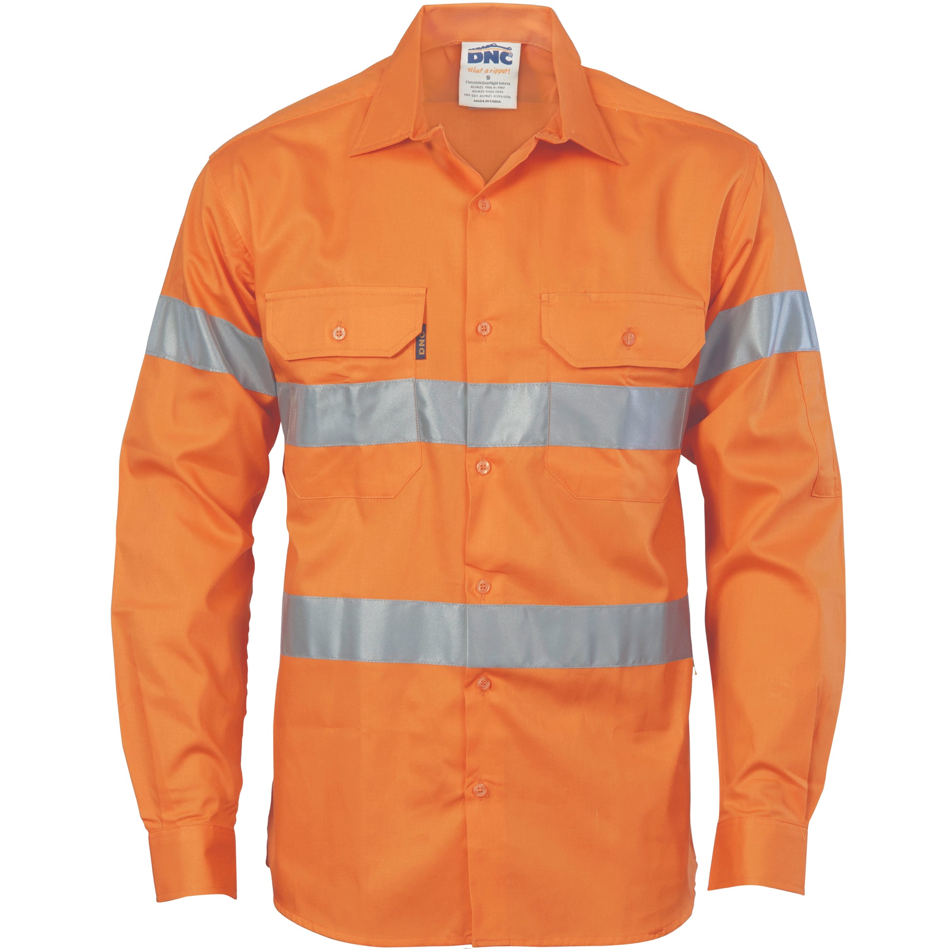 DNC HiVis Cool-Breeze Cotton Shirt with Generic R/Tape - Long sleeve 3967 - Star Uniforms Australia
