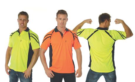 Dnc Hivis Stripe Panel Cool Breathe Polo, S/S (3979) - Star Uniforms Australia