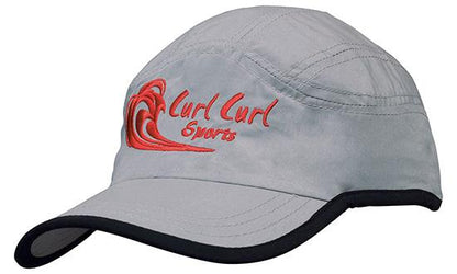 Headwear Microfibre Sports Cap with Trim on Edge of Crown & Peak Cap - 4094