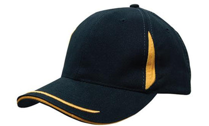 Headwear-Brushed Heavy Cotton with Crown Inserts, Peak Trim & Sandwich Cap-4098