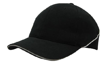 Headwear-Brushed Heavy Cotton with Crown Piping and Sandwich-4103