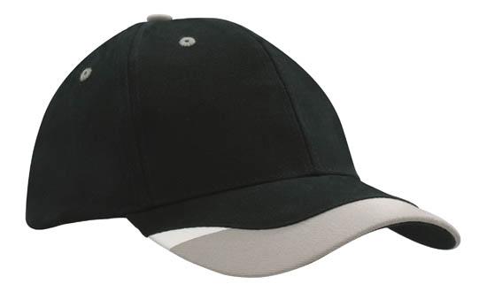 Headwear-Brushed Heavy Cotton with Peak Inserts & Printed Trim -4125