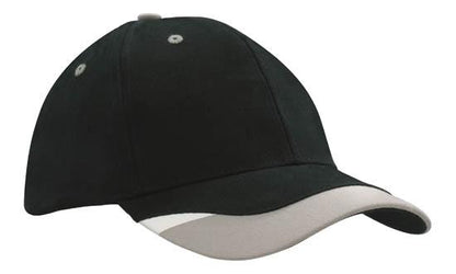 Headwear-Brushed Heavy Cotton with Peak Inserts & Printed Trim -4125