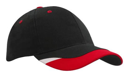Headwear-Brushed Heavy Cotton with Peak Inserts & Printed Trim -4125