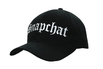 Headwear-Brush Heavy Cotton Cap with snap back-4141