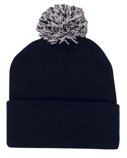 Headwear-Acrylic Beanie with Pom Pom-4256